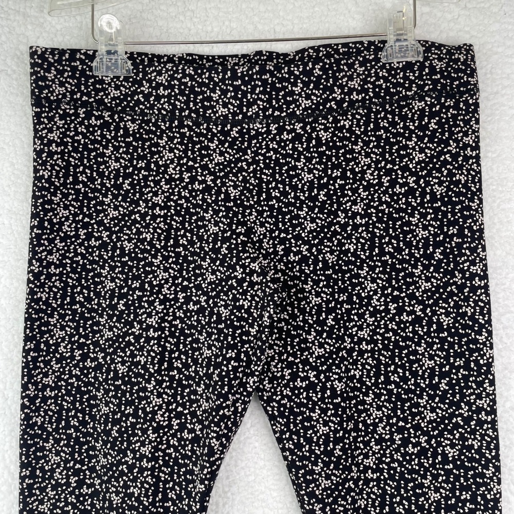 Lane Bryant Black White Micro Dot Print Cotton Stretch Leggings Plus Size‎ A/B